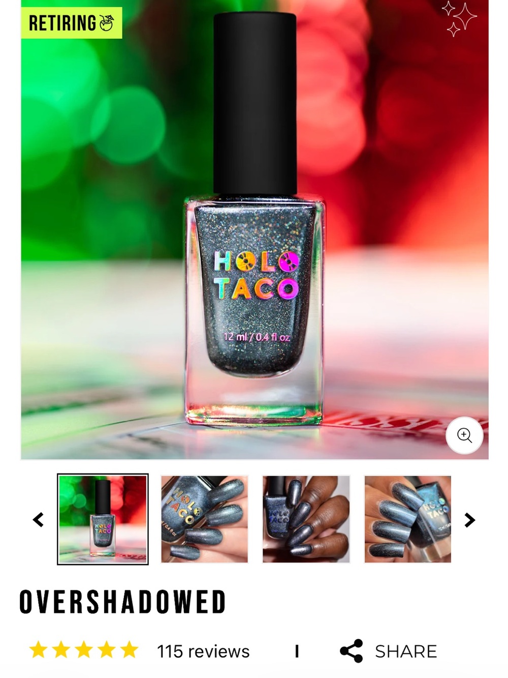 Holo Taco Overshadowed ✨ RETIRED • Rare Steel Blue Holo • Collector Shade